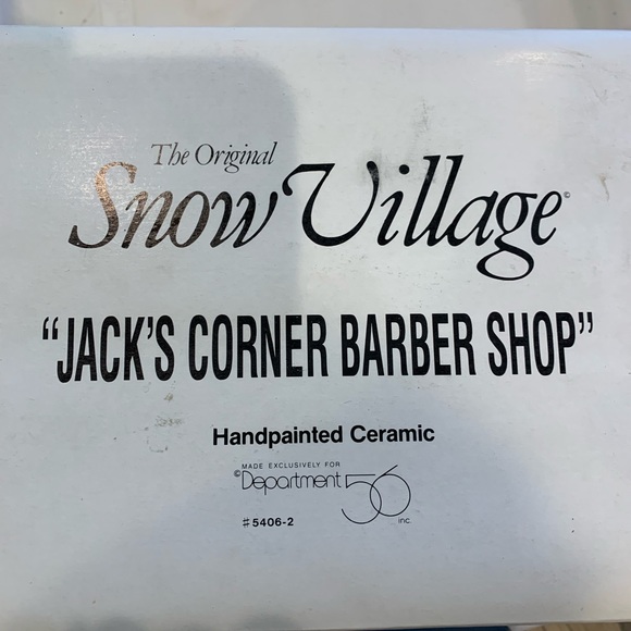 Snow Village - Jack’s Corner Barber Shop (In original box) - Picture 2 of 2